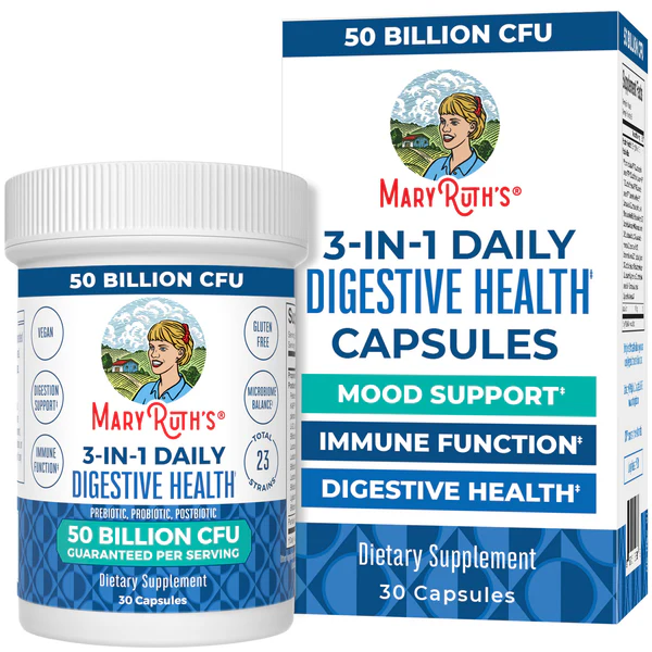 MARY RUTH'S 3-in-1 Daily Digestive Health Capsules